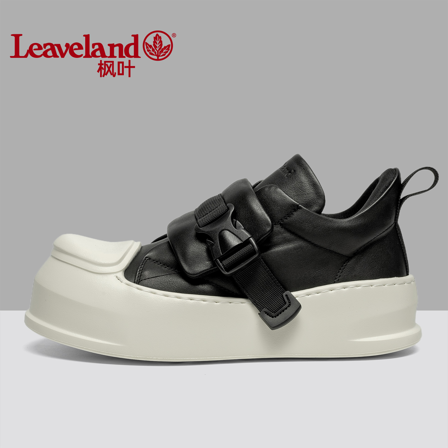 枫叶男士厚底板鞋增高德比鞋潮鞋