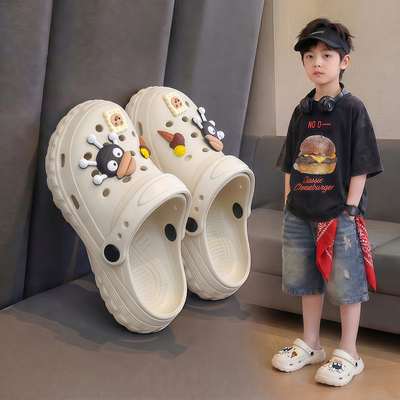 儿童凉拖鞋男女童夏季防滑软底包头透气亲子外穿小孩沙滩洞洞鞋