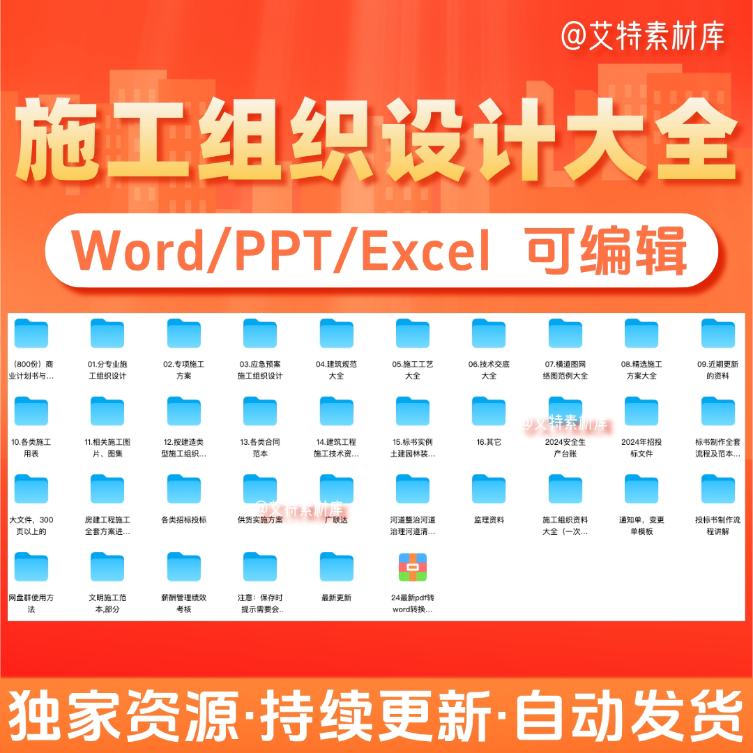 施工组织设计方案大全技术标书模板交底投标编制软件工程施组资料