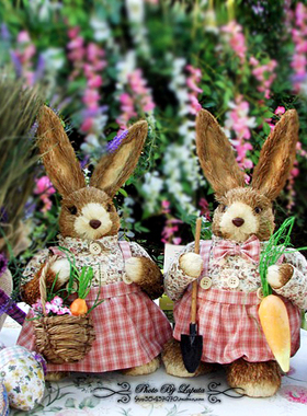 田园风森林系碎花兔子结婚礼物