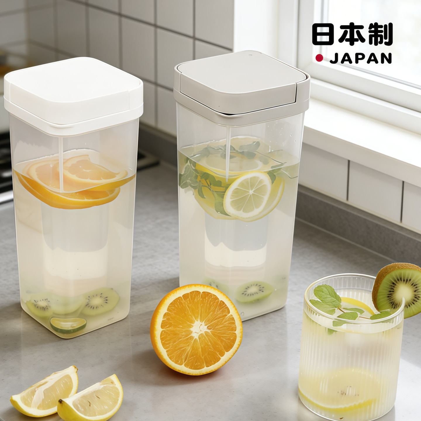 日本进口冰箱冷水壶大容量凉水壶冷泡茶杯泡柠檬水杯冷藏饮料瓶子图片