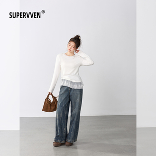 女微胖大码 超级文 莺啼燕语轻奢重工烫钻高腰显瘦磨毛直筒牛仔裤