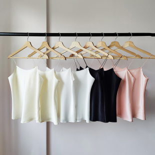 100%桑蚕丝重磅真丝斜裁极简好穿经典 细肩带百搭吊带上衣