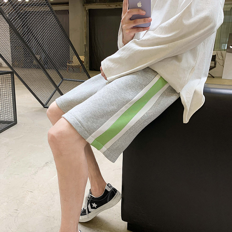 /夏短裤针织拼色清新中a性风短裤五分裤图片
