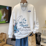 港风卫衣秋冬新款2021宽松圆领印花卫衣WY003-P50，男装卫衣，电商A132（原电商B245）