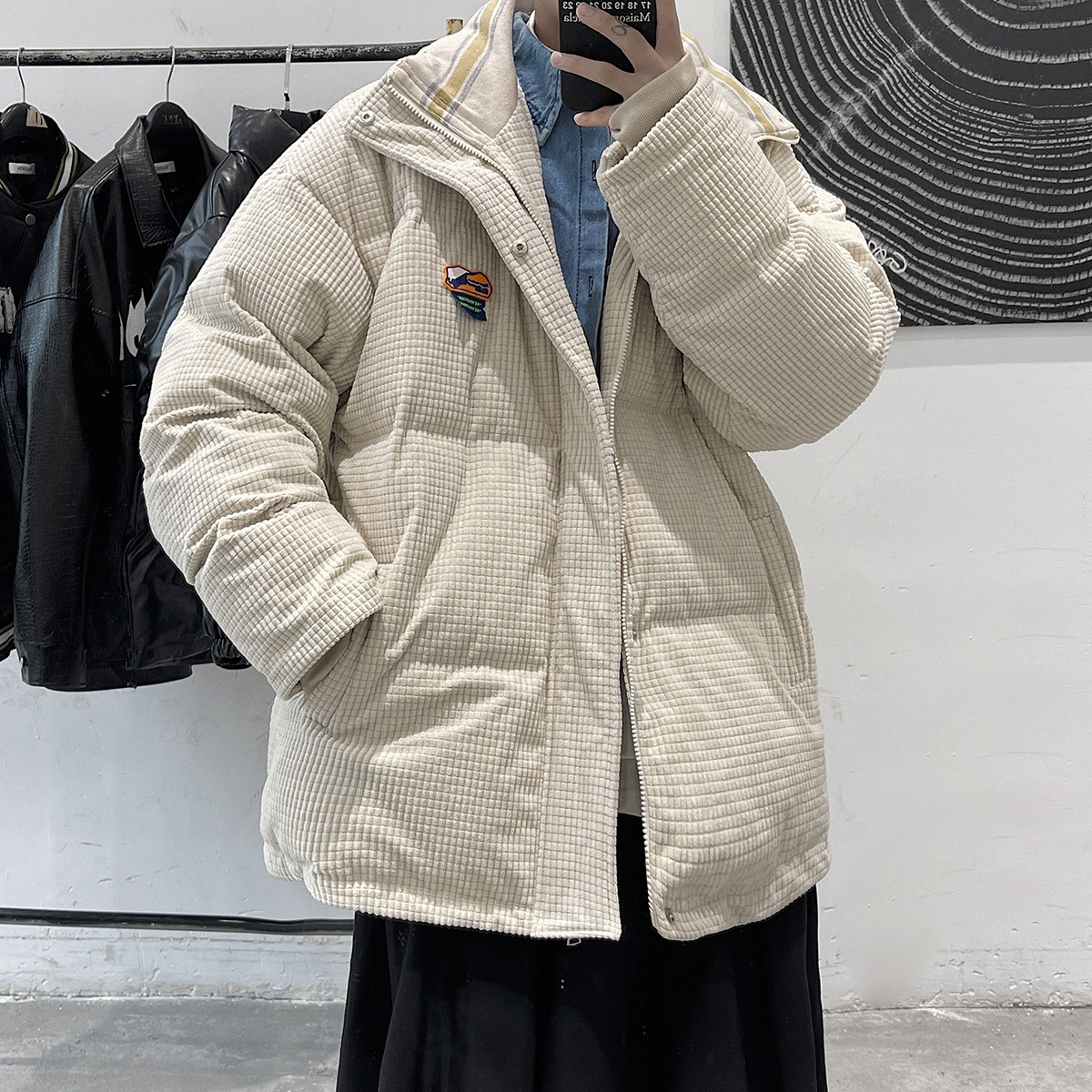 港风秋冬新款灯芯绒棉衣百搭棉服M6007,男装棉衣,电商A132（原电商B245）