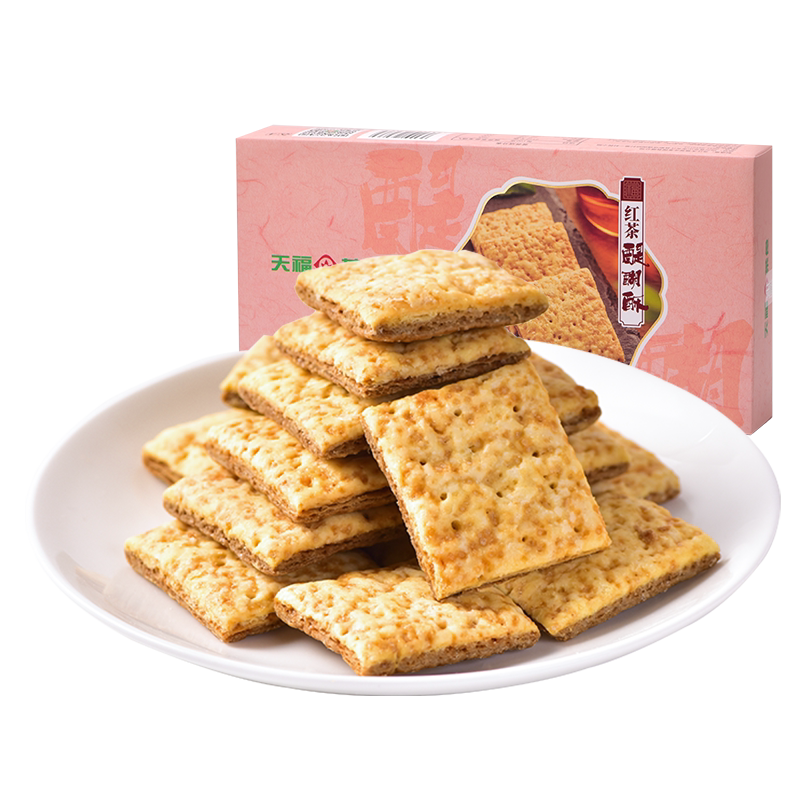 天福茗茶红茶醍醐酥茶香醍酥饼 休闲零食饼干 干方块酥