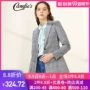 Candies2019 mùa thu mới của phụ nữ lỏng lẻo đoạn ngắn phù hợp với áo khoác kẻ sọc 30091069 - Business Suit thoi trang cong so