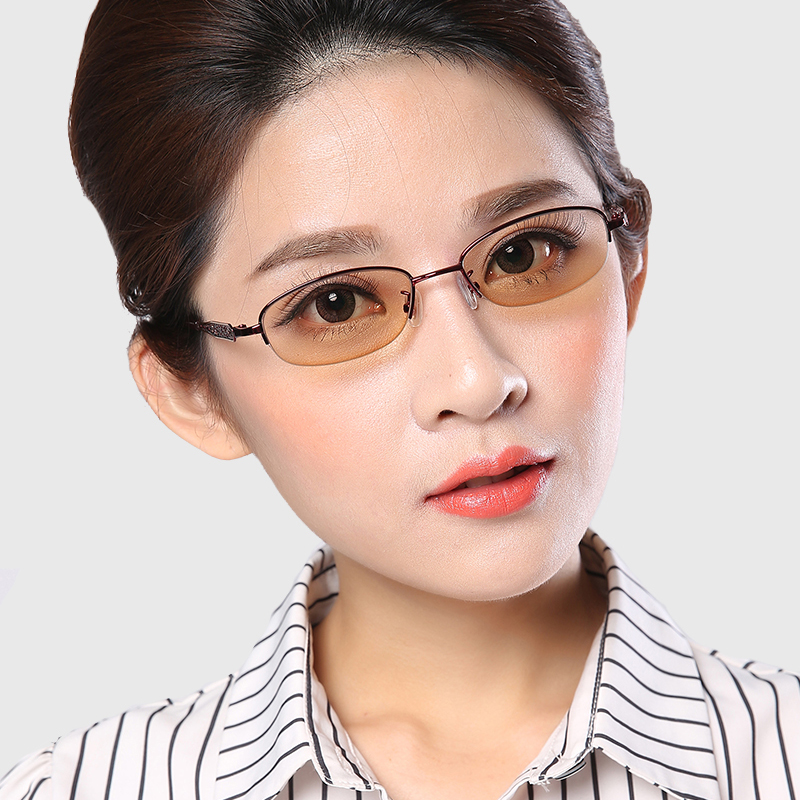 眼镜防辐射黑色半框成品太阳镜