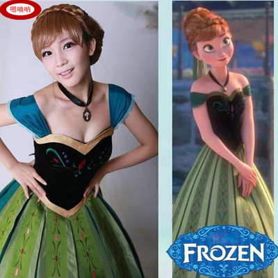 成人迪士尼表演安娜刺绣礼服裙子