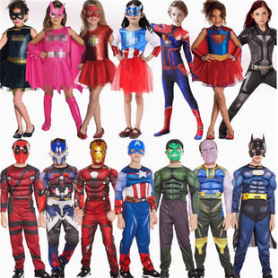 儿童节演出服装 复仇者联盟cosplay衣服钢铁绿巨人美国队长派对服