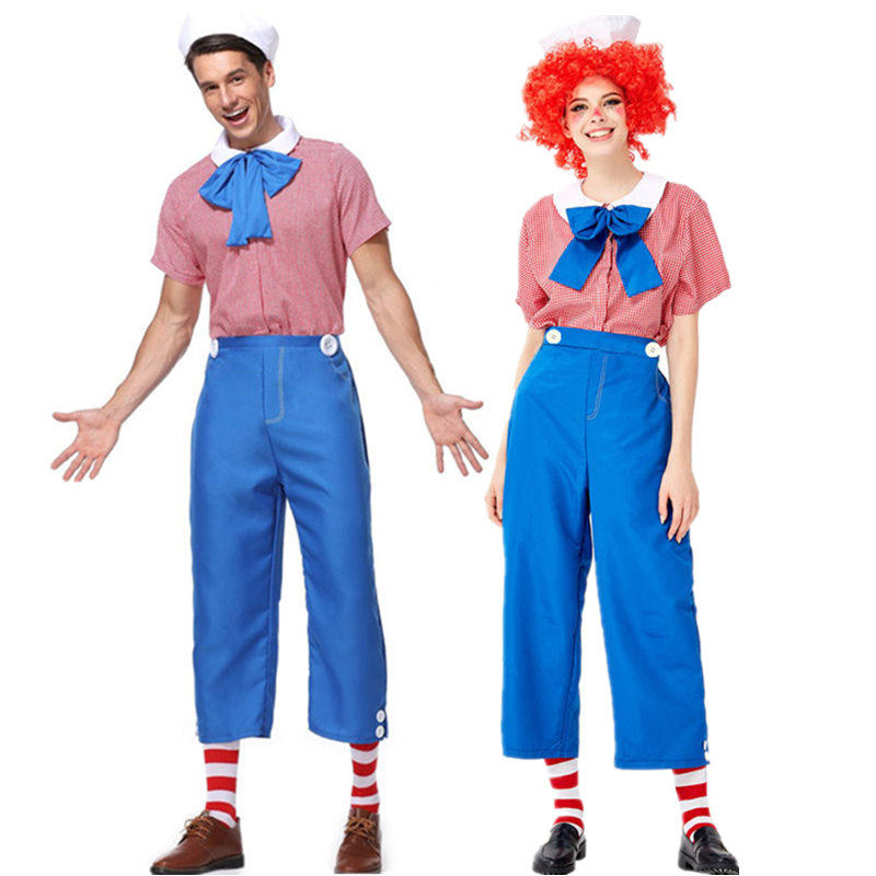 万圣节马戏团小丑服情侣套装万圣节化妆舞会服装魔术表演服演出服