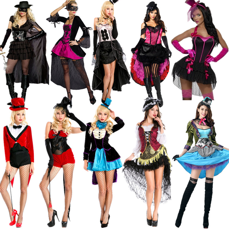 万圣节女王风燕尾魔术师演出服