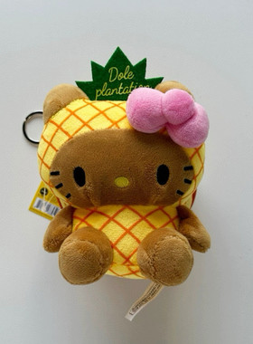 黑皮夏威夷凯蒂猫hellokitty菠萝包挂件购物袋两用包