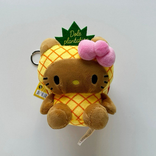 黑皮夏威夷凯蒂猫hellokitty菠萝包挂件购物袋两用包