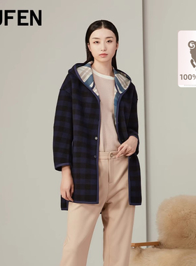 FUFEN福芬秋冬新款中老年女装秋冬外套毛呢大衣女DY-14429