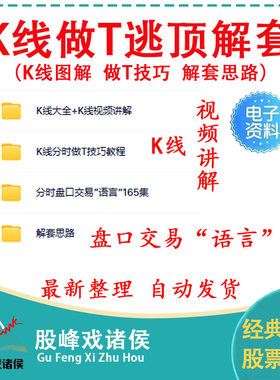 K线图解股票视频讲解分时图做T技巧盘口交易规则语言逃顶解套思路