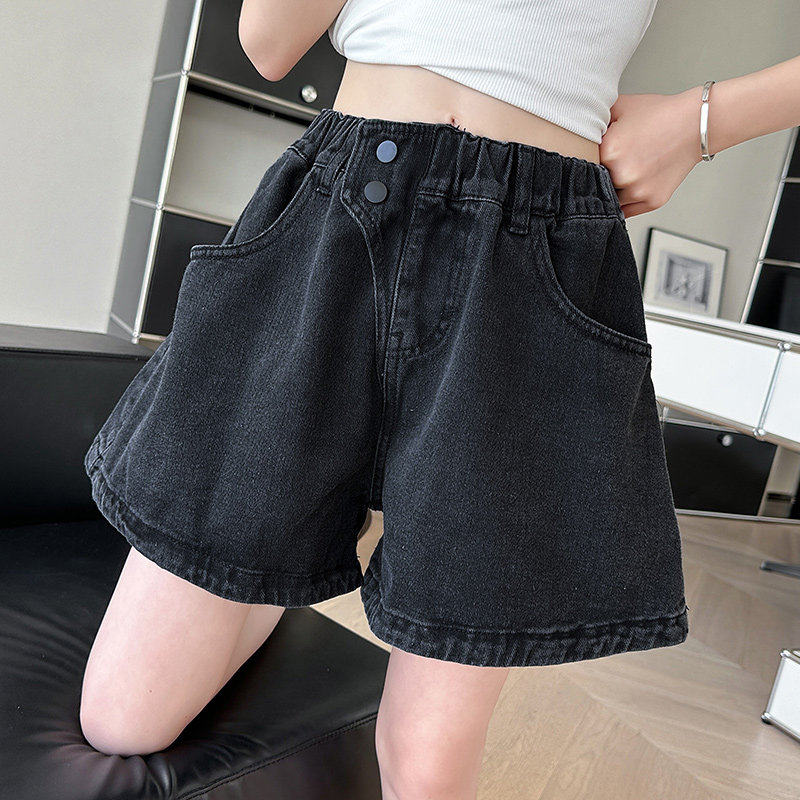 女童牛仔短裤黑色夏季2026新款儿童百搭裤子韩版中大童休闲裤夏装