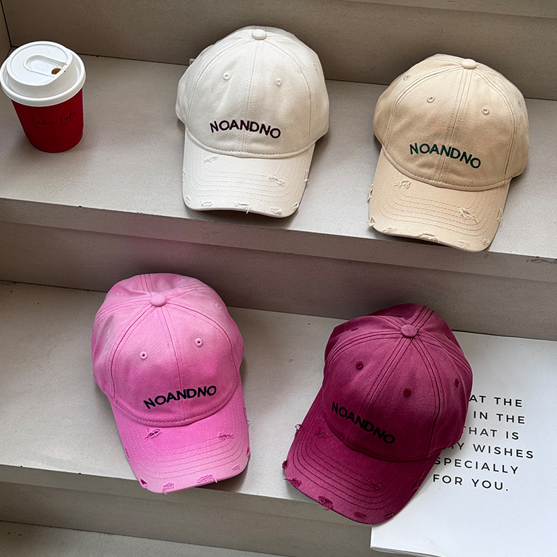 2025春季新款渐变色棒球帽儿童舞台走秀穿搭破洞鸭舌帽韩版遮阳帽