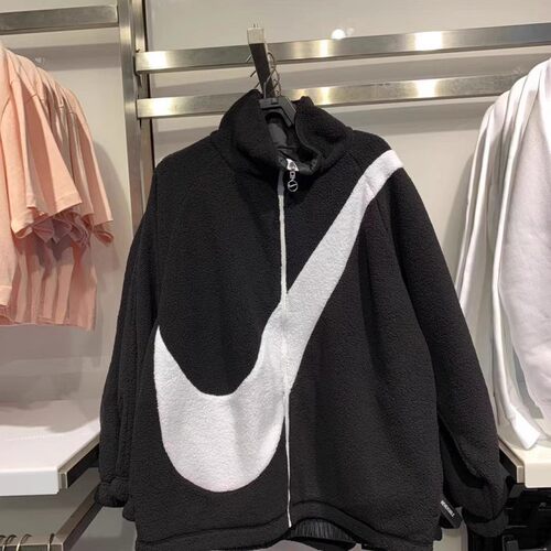 Nike BIG SWOOSH大钩子logo羊羔绒双面穿女子夹克外套 CZ4064-010