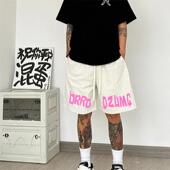 字母印花短裤 新款 男生美式 薄款 潮牌复古篮球 2025款 透气休闲裤 夏季
