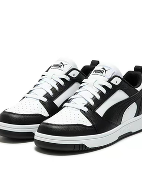 PUMA彪马板鞋透气复古百搭防滑小白鞋熊猫休闲鞋冬REBOUND 392328