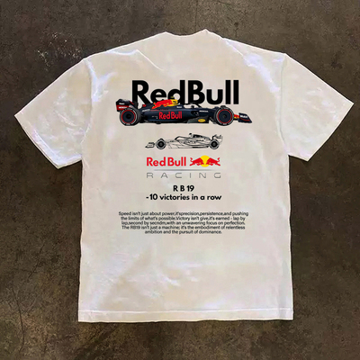 美式潮牌机车赛车个性印花短袖T恤潮流夏季短袖男款宽松休闲半袖