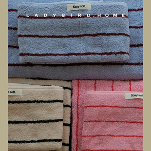 无性别极简条纹家用洗脸巾全棉精梳棉毛巾浴巾自然复古情侣洗脸巾