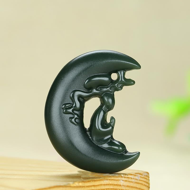 天然和田玉月牙悟道无相佛