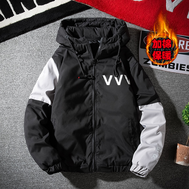 New style splicing student cotton coat autumn winter jacket jacket warm upper garment with cotton thickening