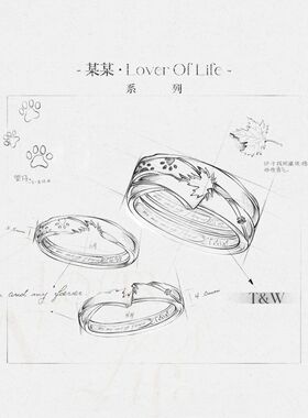《某某》江添盛望情侣对戒精致设计小说周边饰品专属收藏纪念戒指
