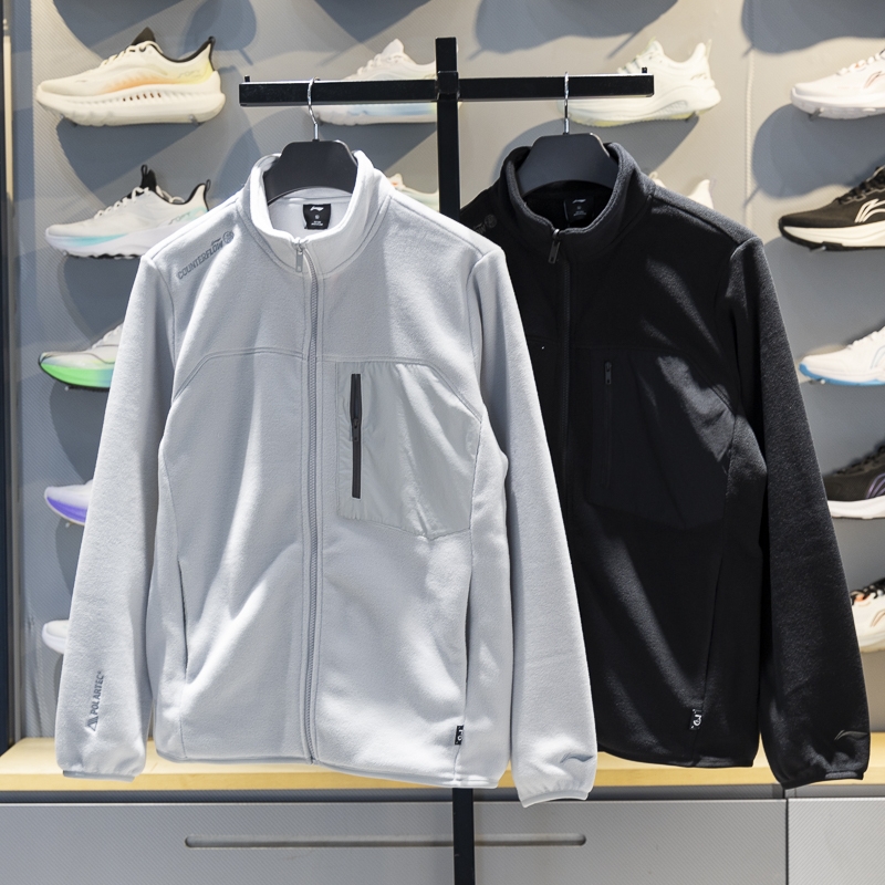 李宁男子立领摇粒绒外套