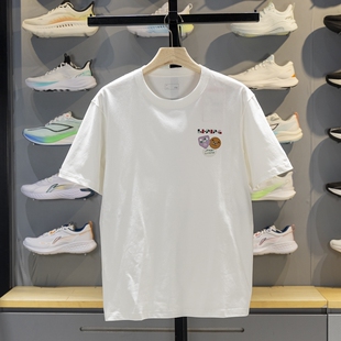 潮流冰感舒适圆领文化衫 李宁短袖 时尚 新品 AHSVE97 T恤男子2025秋季