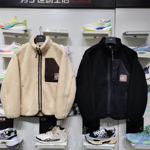 AFDT667 立领宽松加绒针织外套 李宁2023冬季 羊羔绒外套保暖男开衫