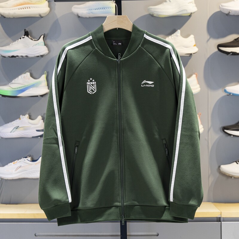 李宁外套2025秋季新款复古情侣棒球服加绒宽松开衫卫衣AWDVC91