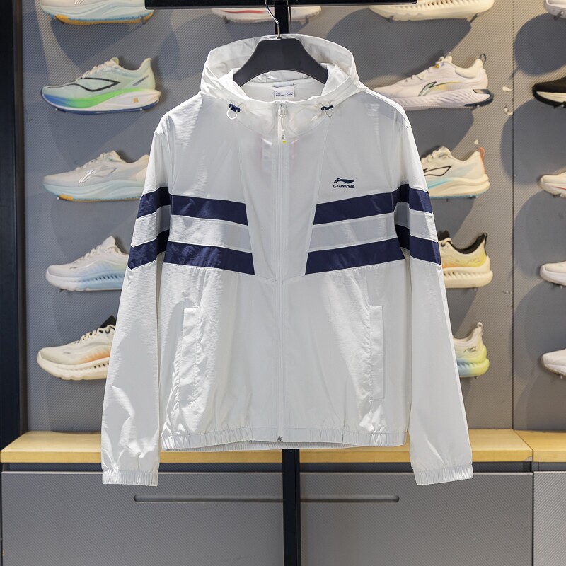 李宁运动风衣男女同款2025秋季新款防晒宽松休闲连帽外套AFDV701