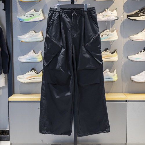 李宁直筒男子透气宽松运动长裤