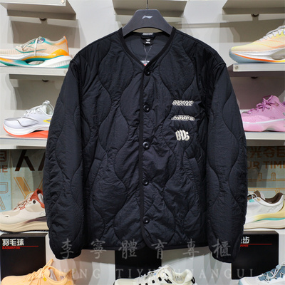 李宁运动棉衣宽松外套单排扣男子