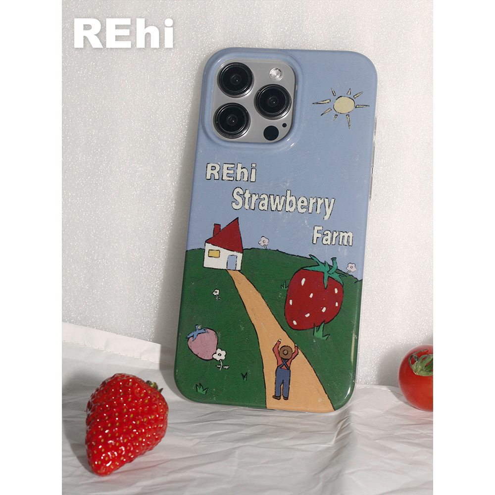 REhi原创设计草莓农场手机壳