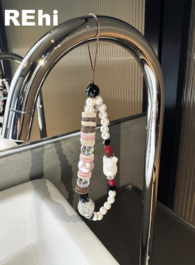 REhi 果实种子手机链 原创链条树脂仿珍珠串珠链便携挂绳手机挂件