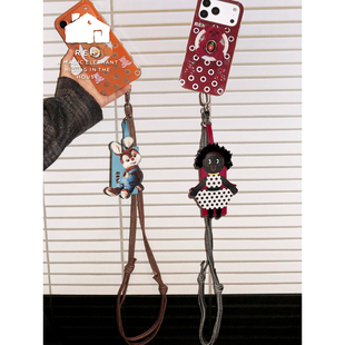 REhi 好朋友挂绳卡包 原创PU趣味卡包多功能轻便小巧卡套便携式