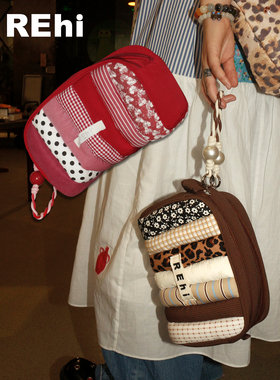 REHi「毛毛虫」防泼水布艺便携洗漱包大容量相机收纳包化妆包