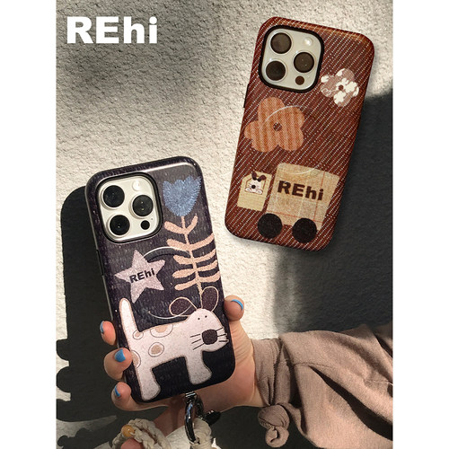 REHi「狗狗散步」菲林苹果手机壳