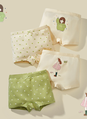 全棉母婴儿童内裤女宝宝三角裤女童纯棉小女孩平角短裤100%不夹屁
