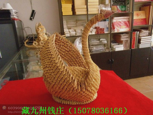 创意礼品纯手工艺术品一分1分钱近1000张叠成金天鹅象征永恒爱情