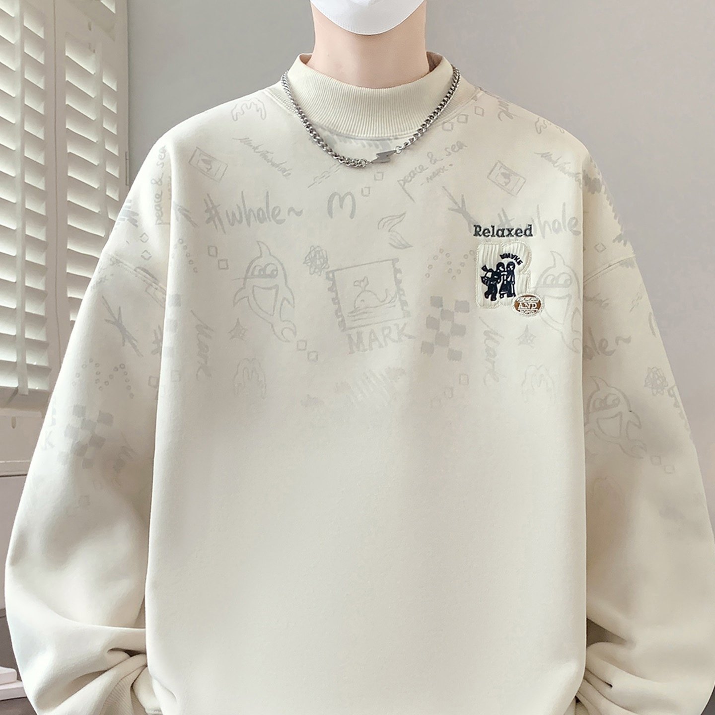 青少年秋冬款卫衣13岁男孩初中学生14加绒加厚15大童半高领打底衫