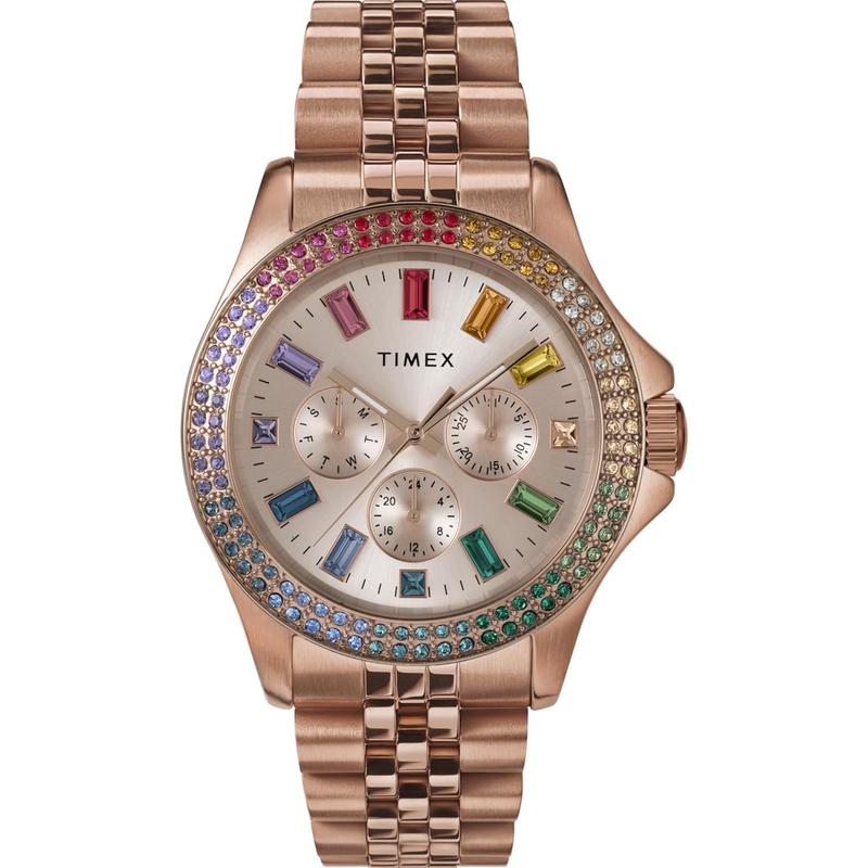 Timex/天美时女表mm银色表盘不锈钢表带米防水简约时尚腕表