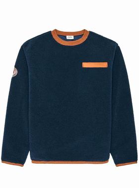 代购MALBON GOLF男士运动夹克保暖轻便防风舒适深蓝色长袖圆领