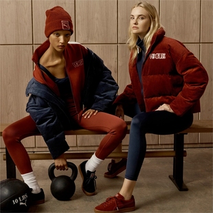 红色复古橡胶底22年冬季 PUMA 新 彪马女板鞋 VOGUE 联名款 SUEDE