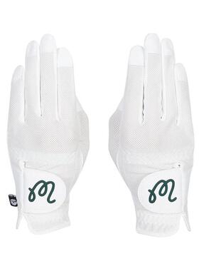 代购MalbonGolf女士高尔夫手套透气贴合防滑耐用白色合成皮革